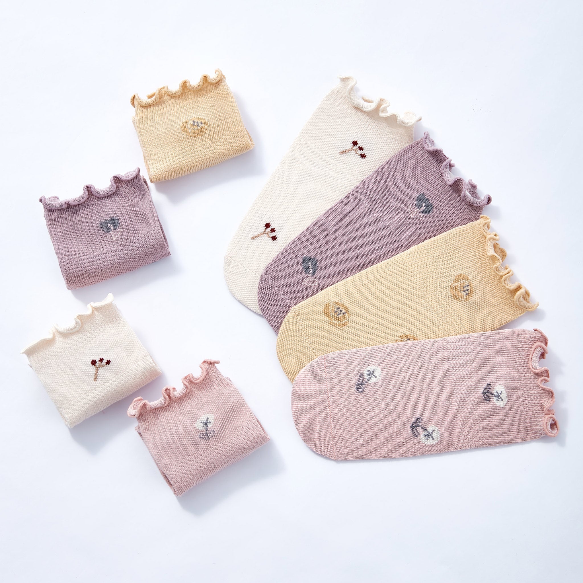 Organic- 4 Pairs of Stay-On Baby & Toddler Non-Slip Socks