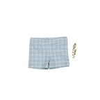 The Printed Swim Short - Blue Grid