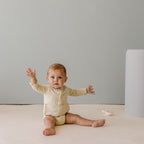 Cotton Front flap Onesie | Buttercream