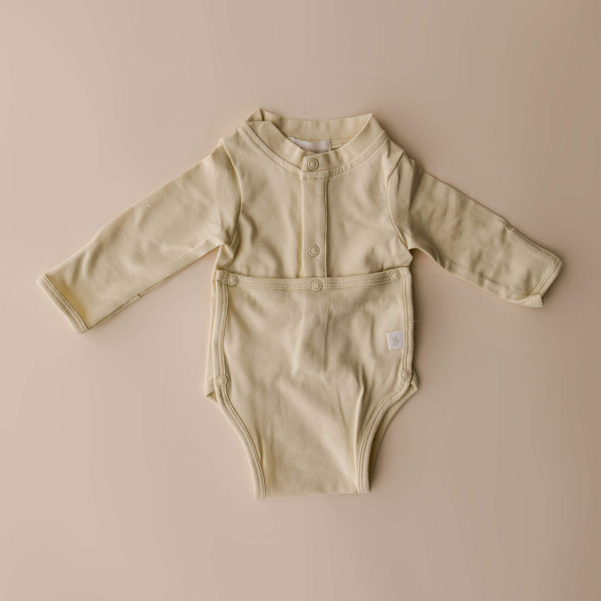 Cotton Front flap Onesie | Buttercream
