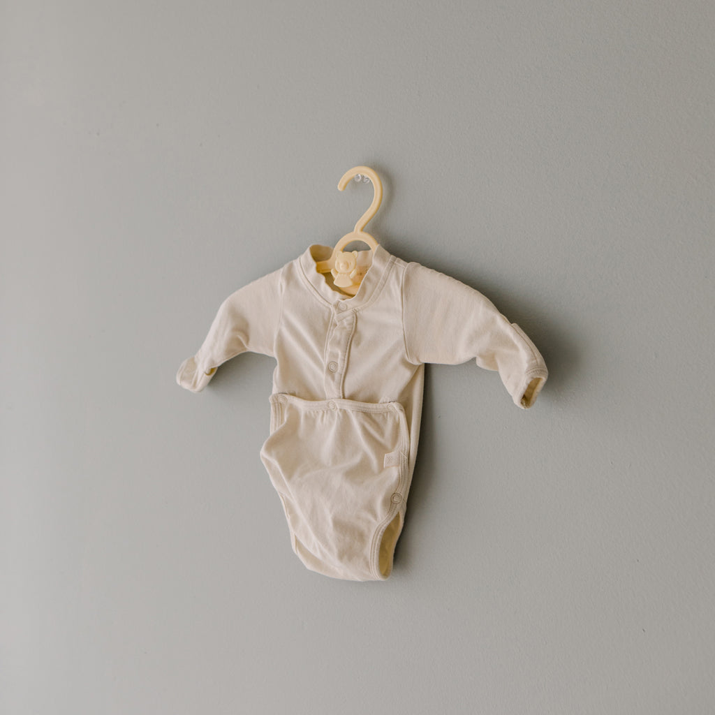 Cotton Front flap Onesie | Natural
