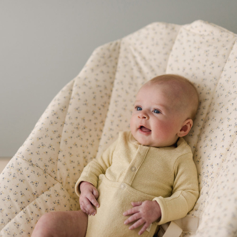 Terry Front flap Onesie | Buttercream