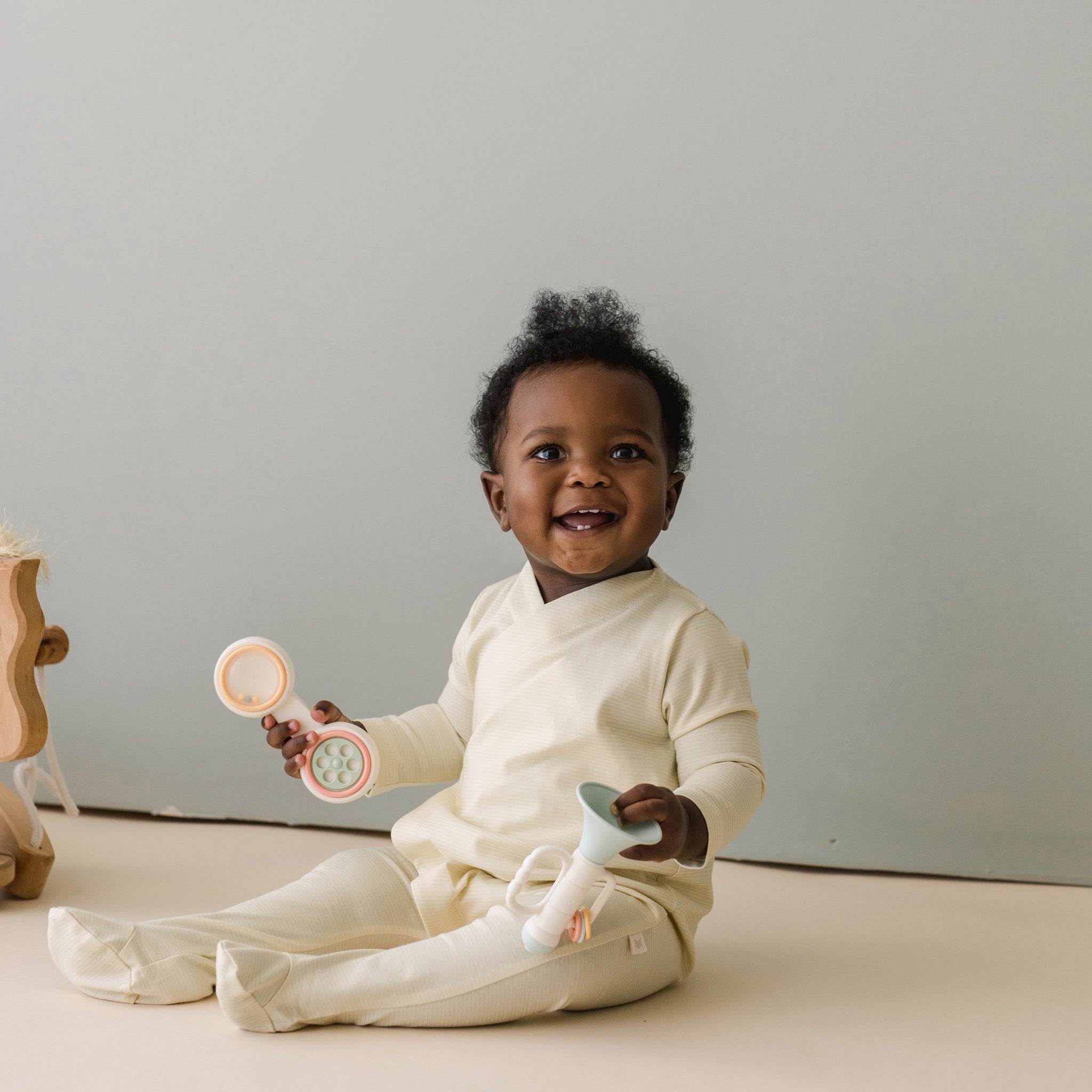 Cotton Footed Kimono  | Buttercream