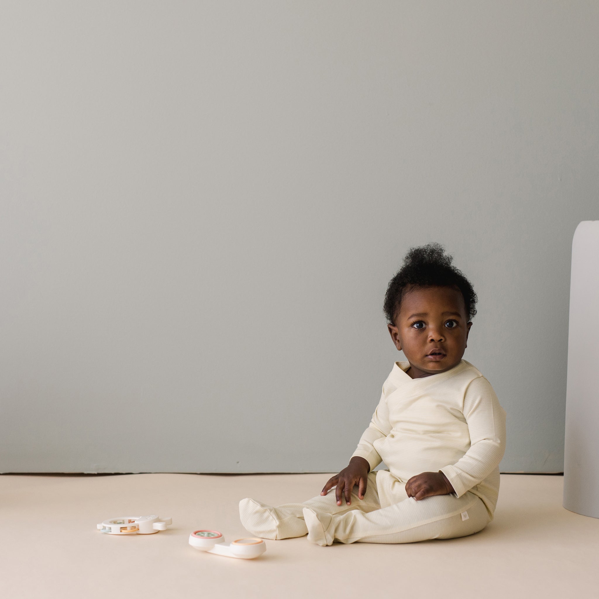 Cotton Footed Kimono  | Stripe