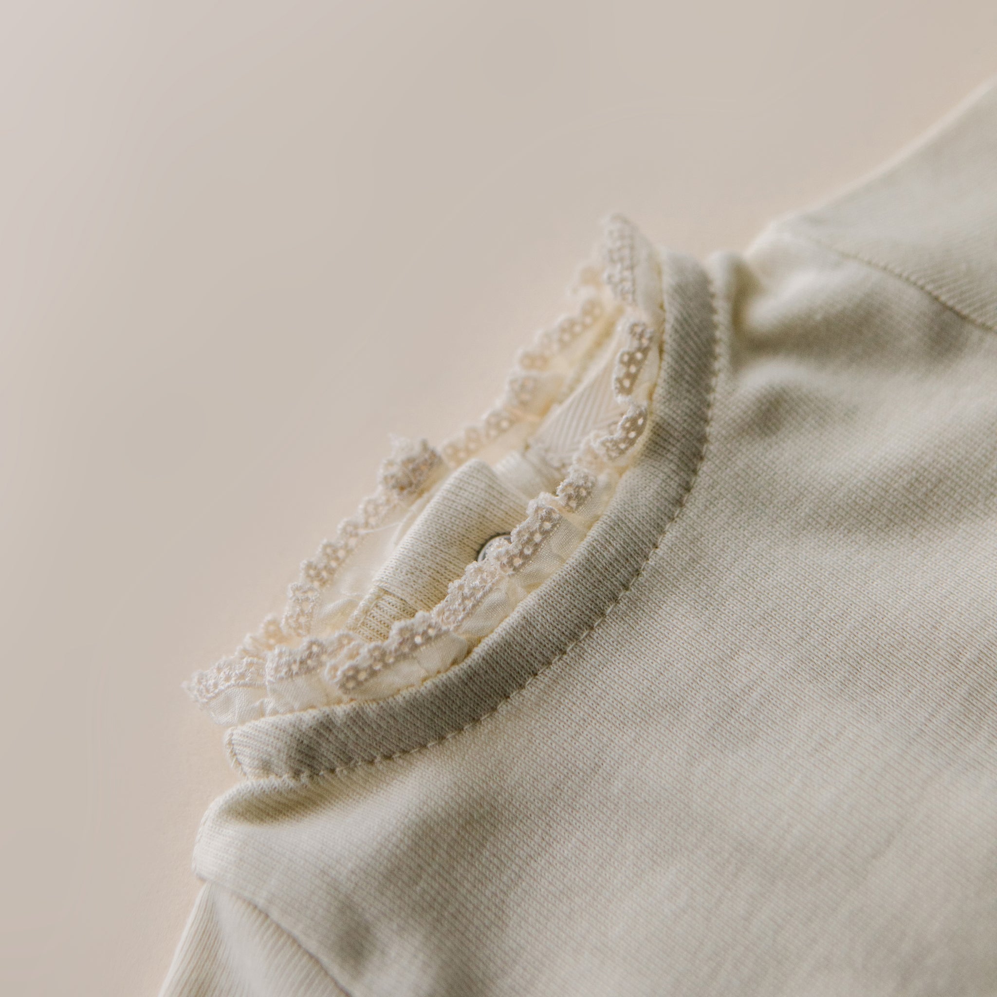 Lace Edge Onesie | Natural