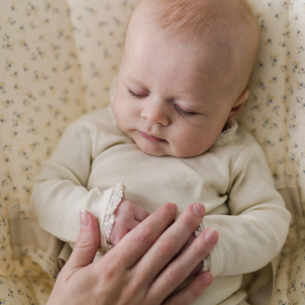 Lace Edge Onesie | Natural