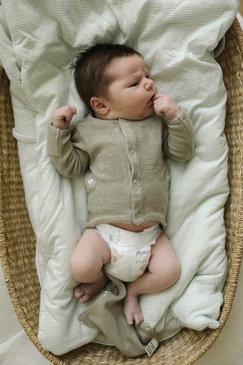 Terry Front flap Onesie | Taupe