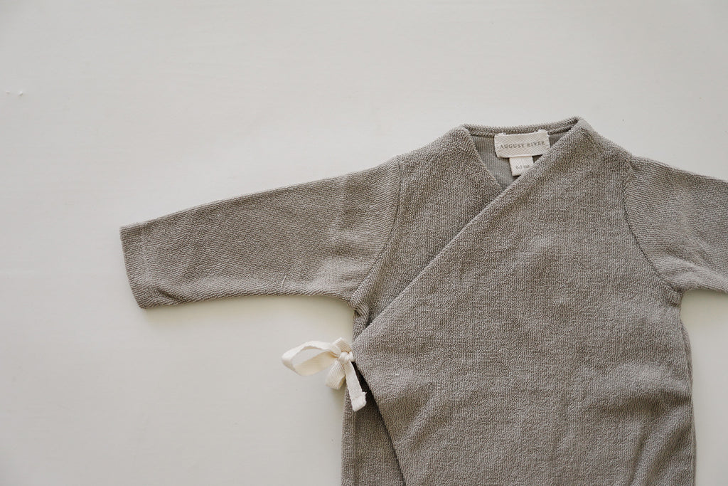 Terry Footed Kimono  | Taupe