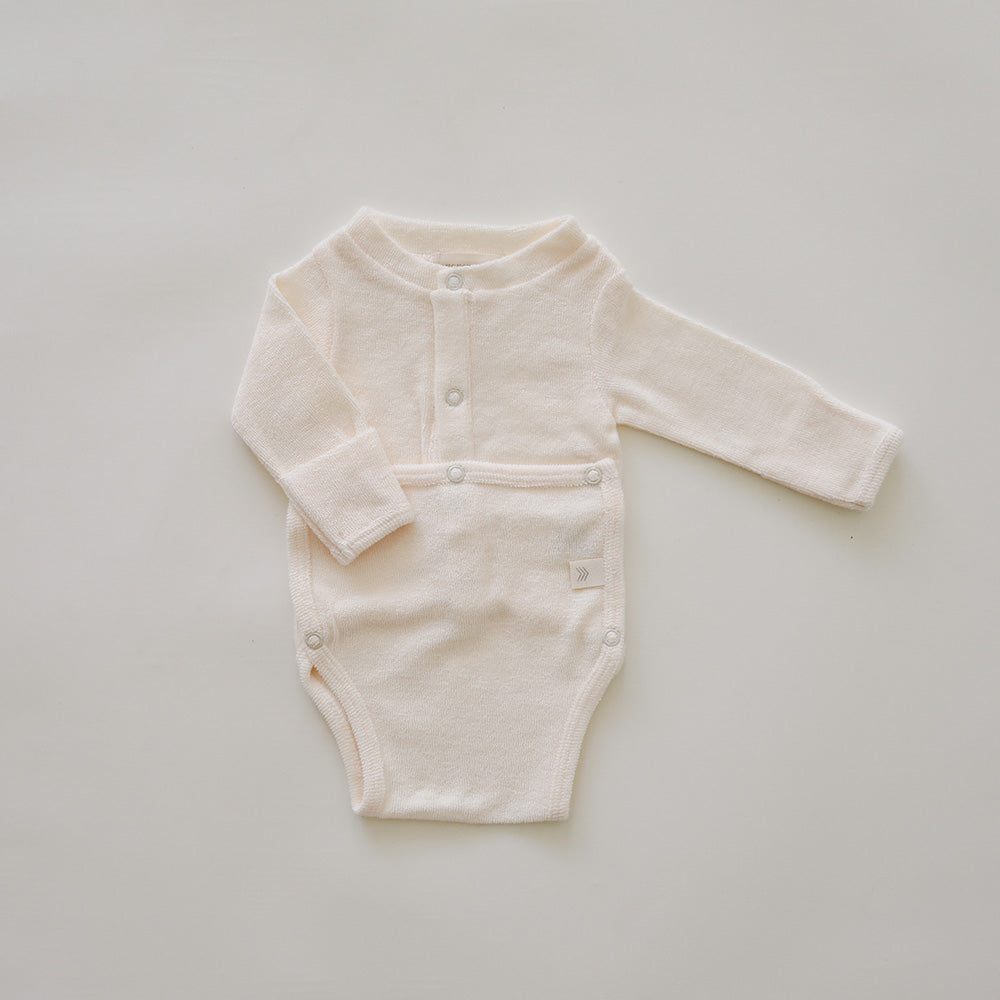 Terry Front flap Onesie | Ivory