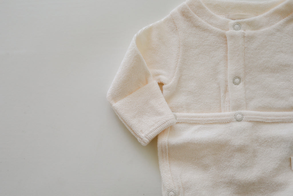 Terry Front flap Onesie | Ivory