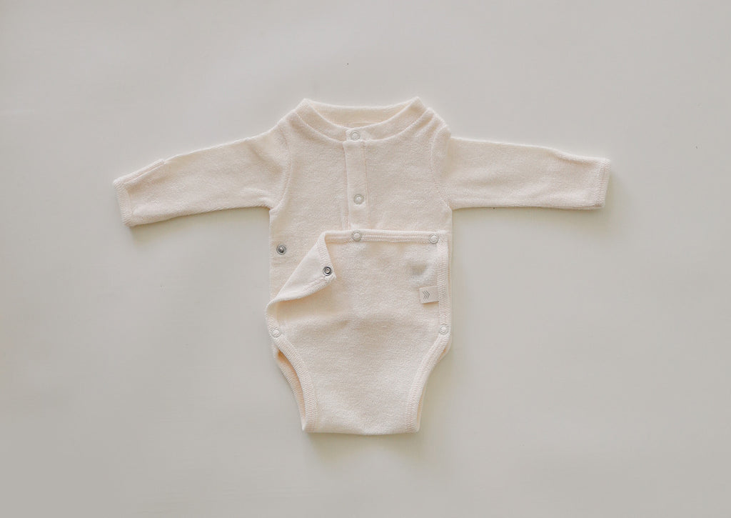 Terry Front flap Onesie | Ivory