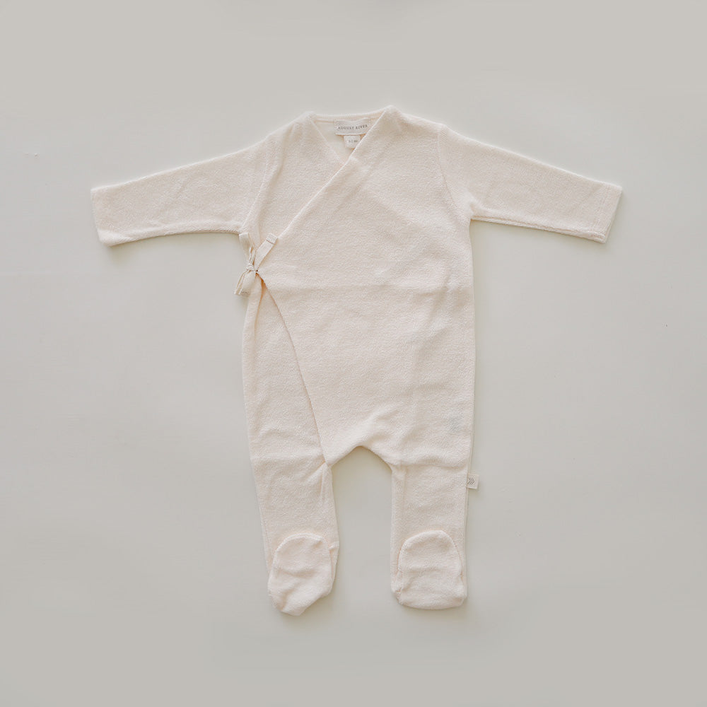 Terry Footed Kimono  | Ivory