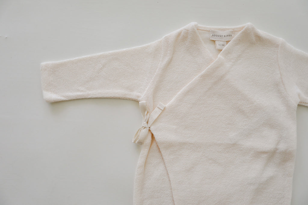 Terry Footed Kimono  | Ivory